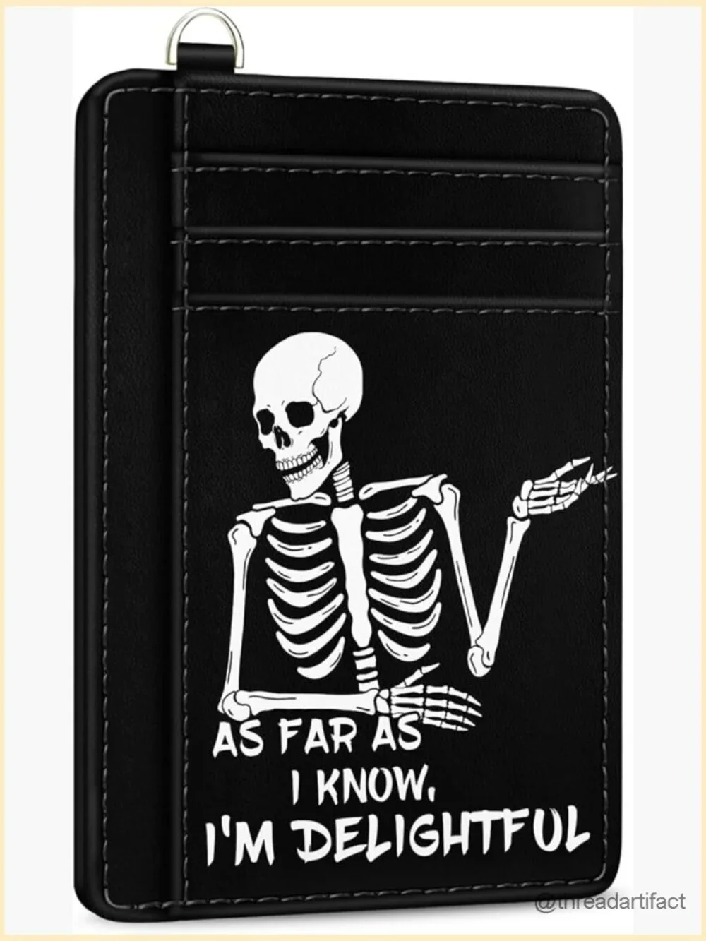 Skeleton Skull RFID Blocking Credit Card Holder Slim Wallet